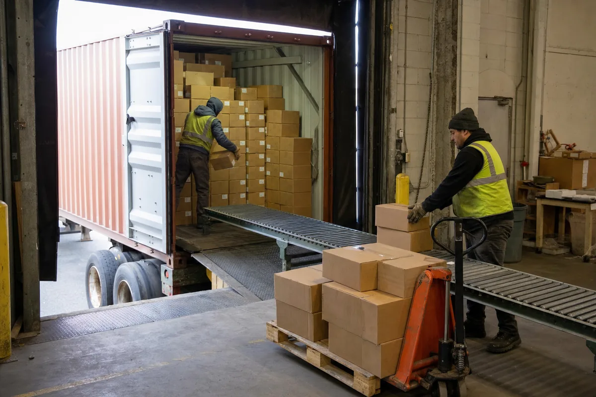 Container Devanning operations at the Linden facility